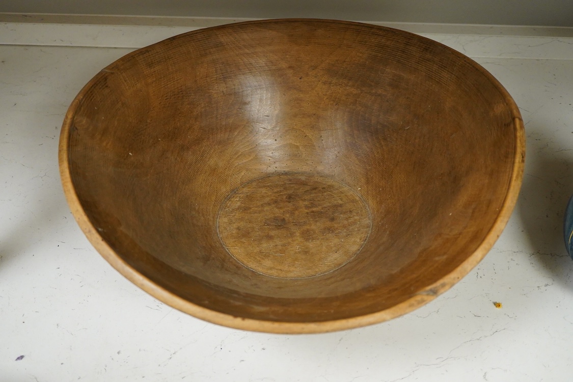 A 19th century sycamore dairy bowl, 44cm diameter